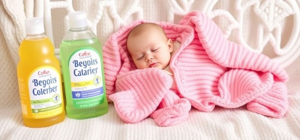 Manos sosteniendo ropa de bebé limpia y doblada, simbolizando el cuidado con detergente para ropa de bebe