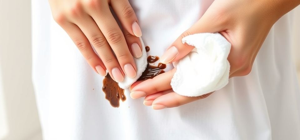Mancha de chocolate en ropa blanca