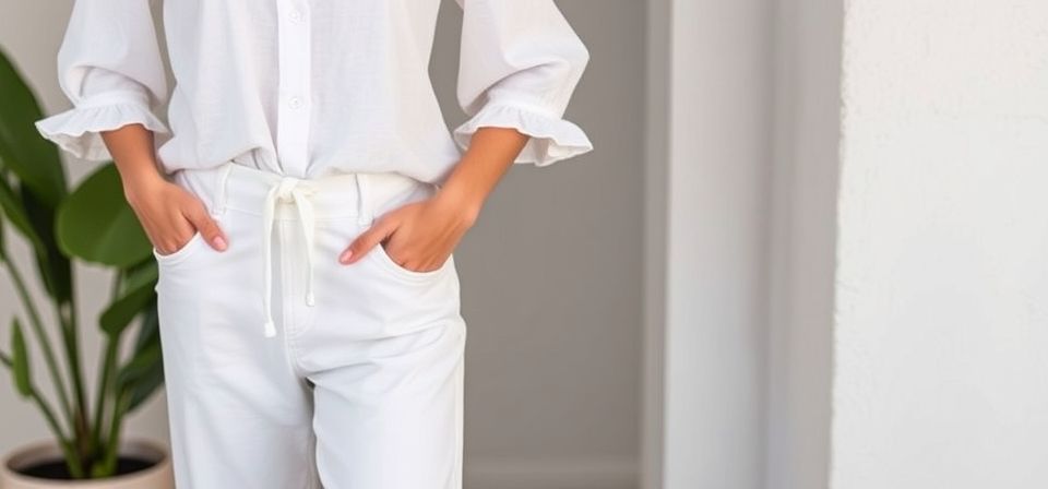Ropa blanca impecable, planchada y doblada
