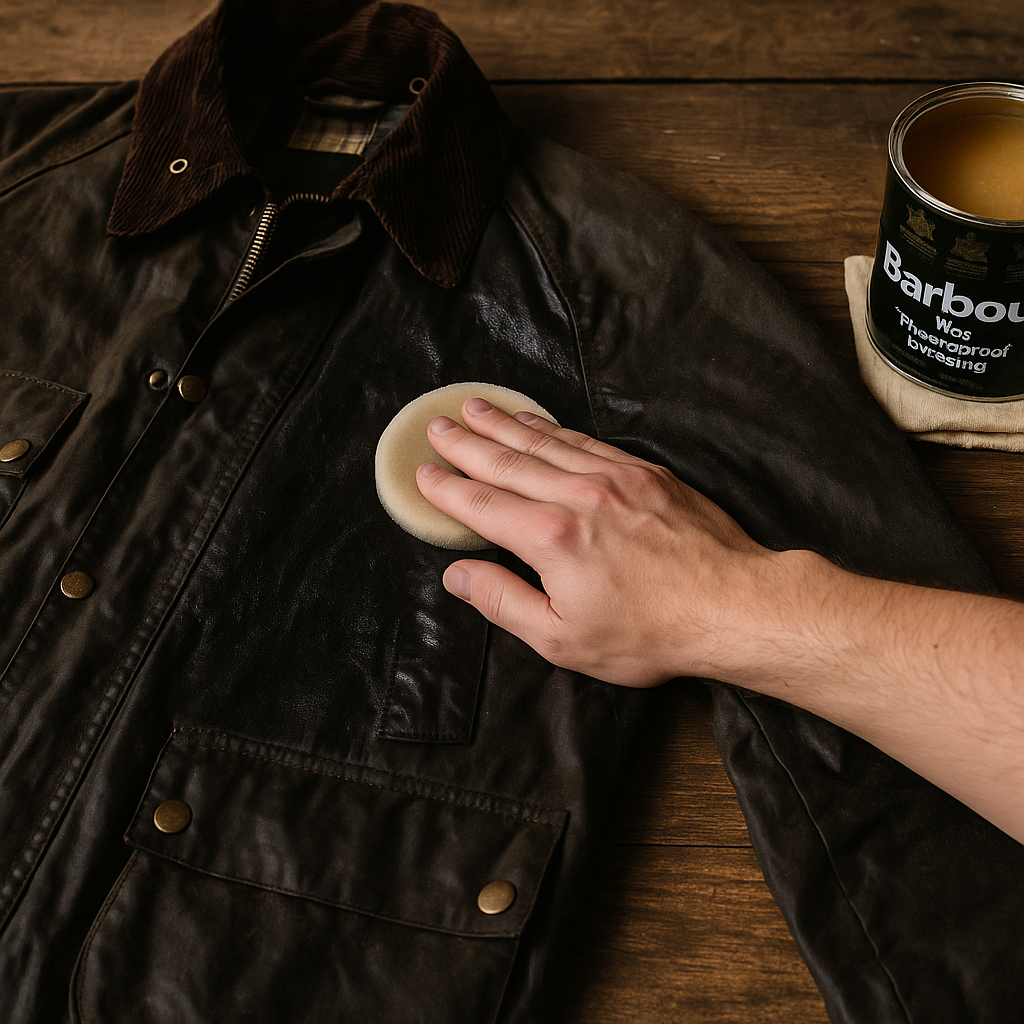 encerar barbour chaqueta proceso cuidado impermeabilizar