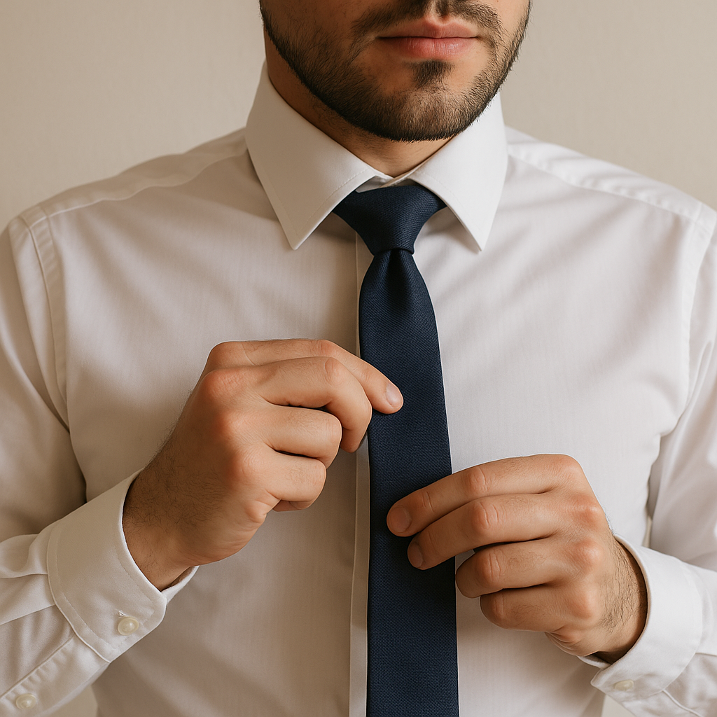 Cómo hacer el nudo simple de corbata, instrucciones paso a paso