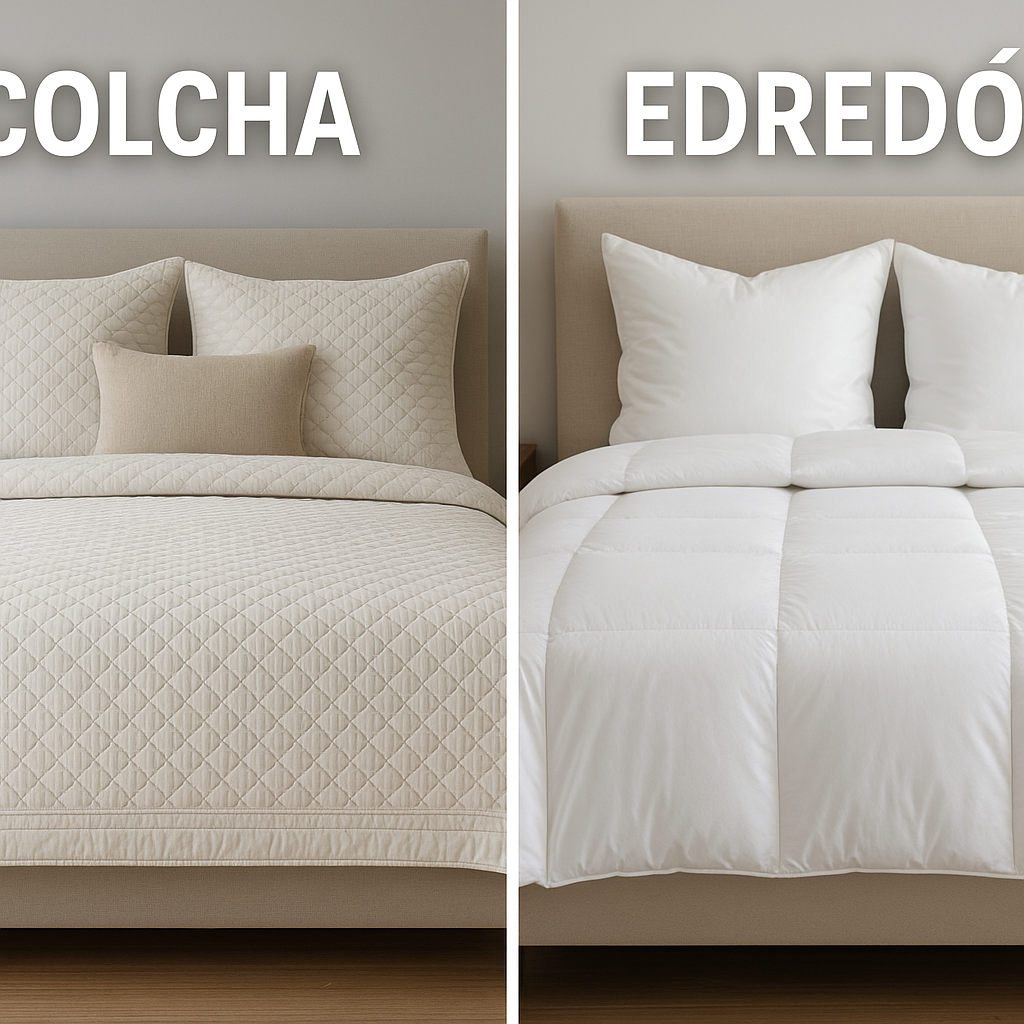 diferencia entre colchas y edredones, ropa de cama limpia y ordenada