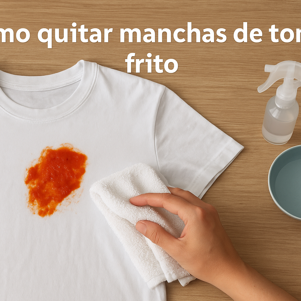 camisa con mancha de tomate frito y limpieza