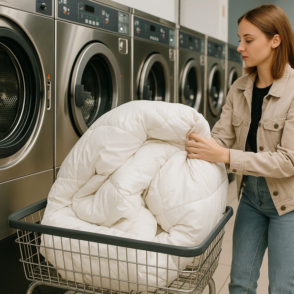 lavar edredon en lavanderia autoservicio