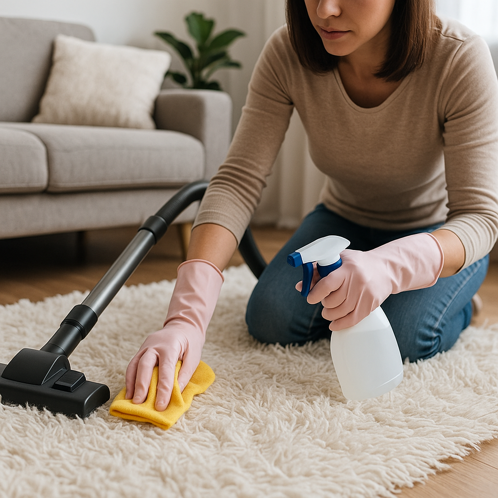 como limpiar alfombras de pelo largo