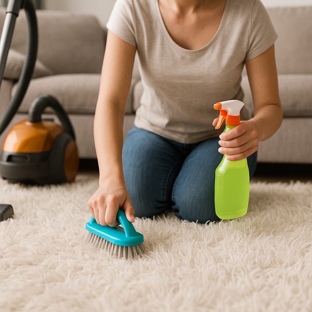 como limpiar alfombras de pelo largo