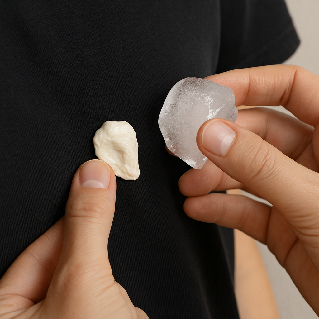 quitar chicle de ropa negra