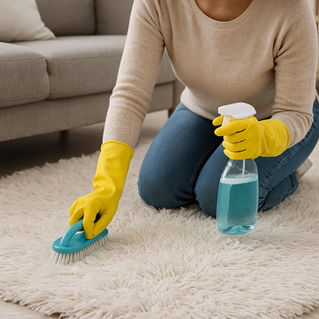 como limpiar alfombras de pelo largo