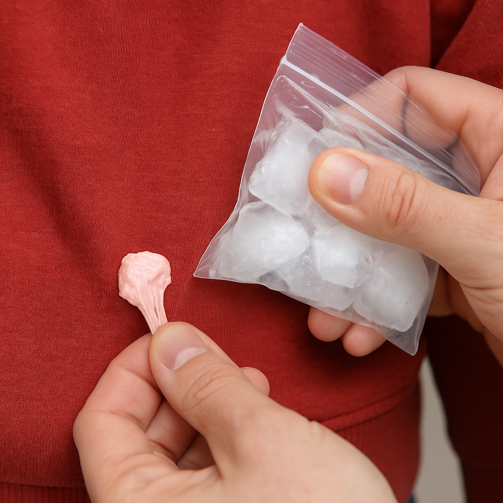 como quitar la mancha de chicle de la ropa